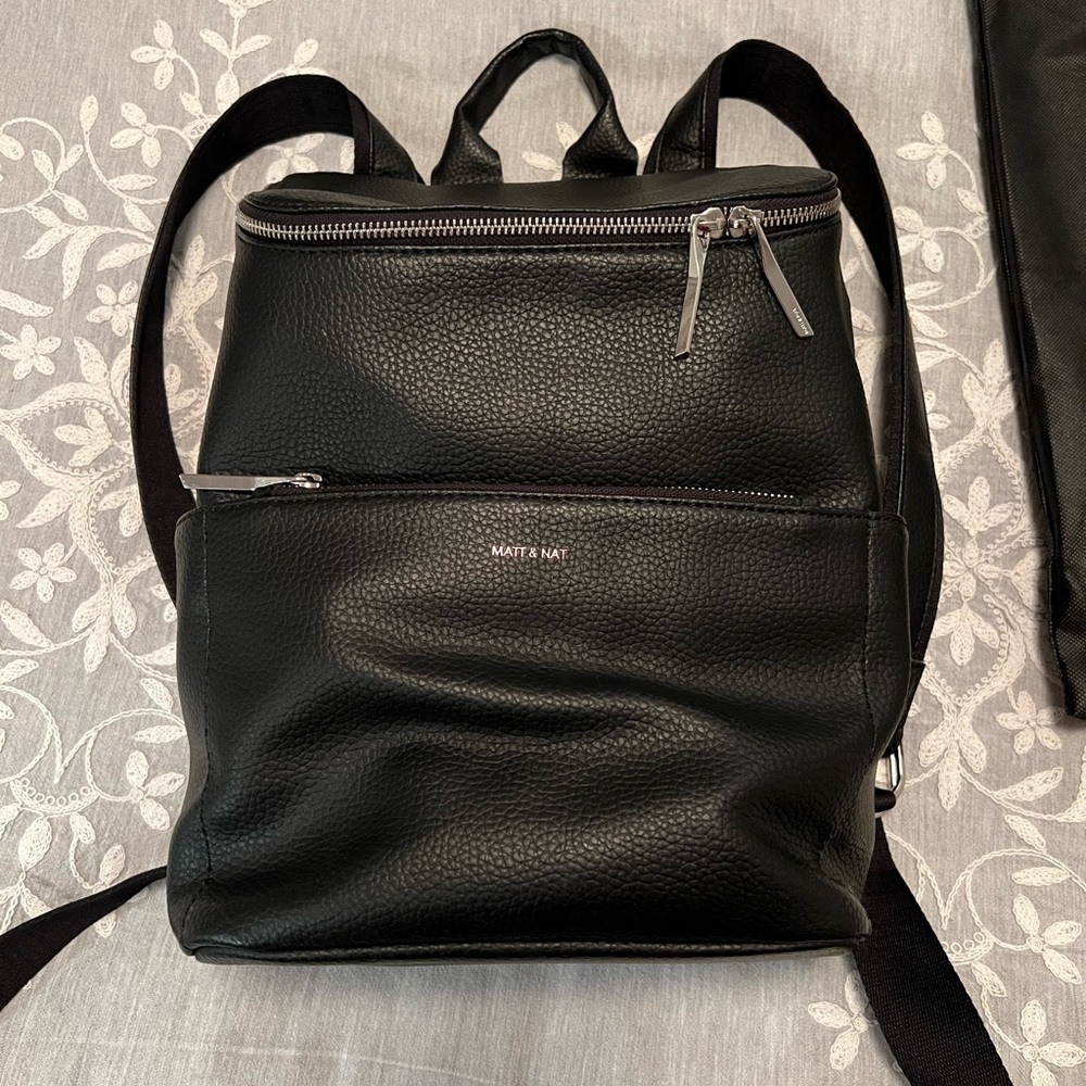 Matt and Nat black black BRAVE VEGAN BACKPACK - PURITY